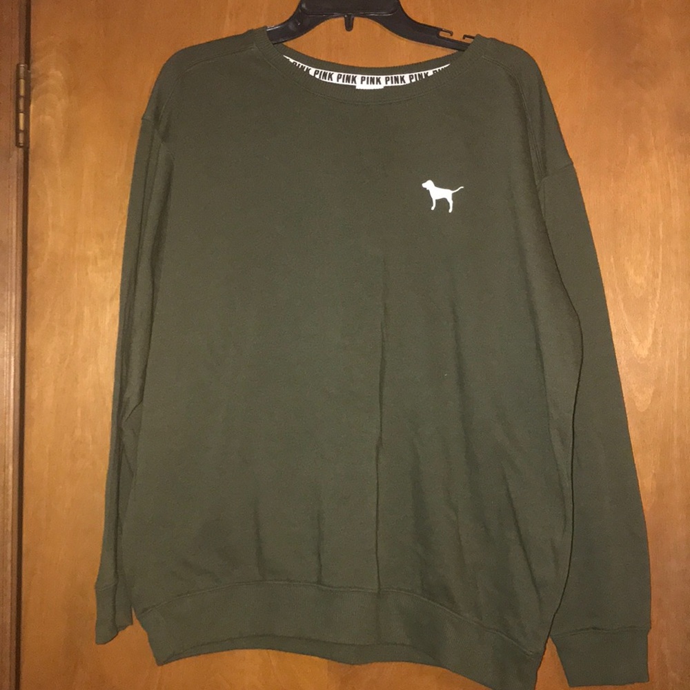Victoria secret PINK olive green sweatshirt